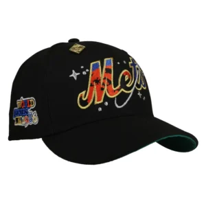 New Era New York Mets fitted hat black, green colorway - 1986 World Series Fitted: New Era Drops Mets Championship Celestial Tribute