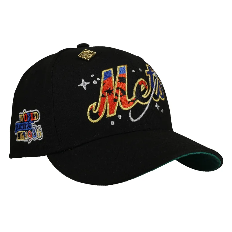 New Era New York Mets fitted hat black, green colorway - 1986 World Series Fitted: New Era Drops Mets Championship Celestial Tribute