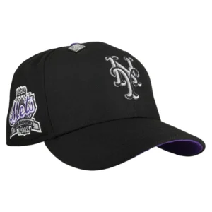 New Era New York Mets fitted hat black, purple colorway - 40th Anniversary Fitted: New Era Honors Mets Milestone with Black/Purple 59FIFTY