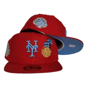 New Era New York Mets fitted hat red, blue colorway - 2013 All-Star Game Fitted: New Era’s Red Mets World’s Fair Tribute Celebrates Citi Field’s Midsummer Classic