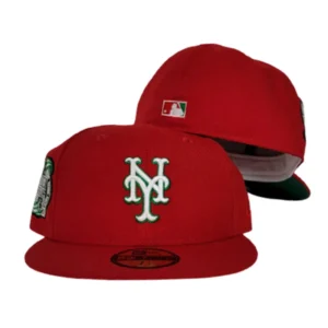 New Era New York Mets fitted hat red, green colorway - New Era Drops Fire Mets Fitted with 2000 Subway Series Patch