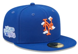 New Era New York Mets fitted hat blue, royal colorway - 1986 World Series Fitted: New Era Drops Mets Championship Comic Cloud Tribute