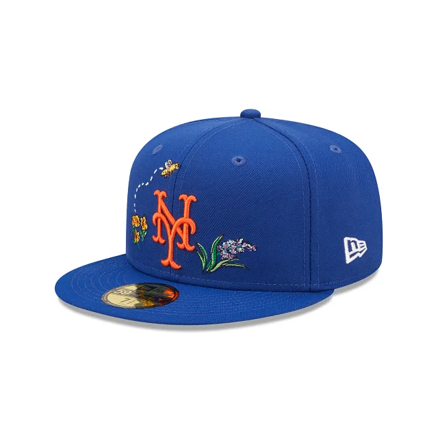 New Era New York Mets fitted hat blue, royal colorway - New Era Drops Beautiful Mets Fitted with Watercolor Floral Design
