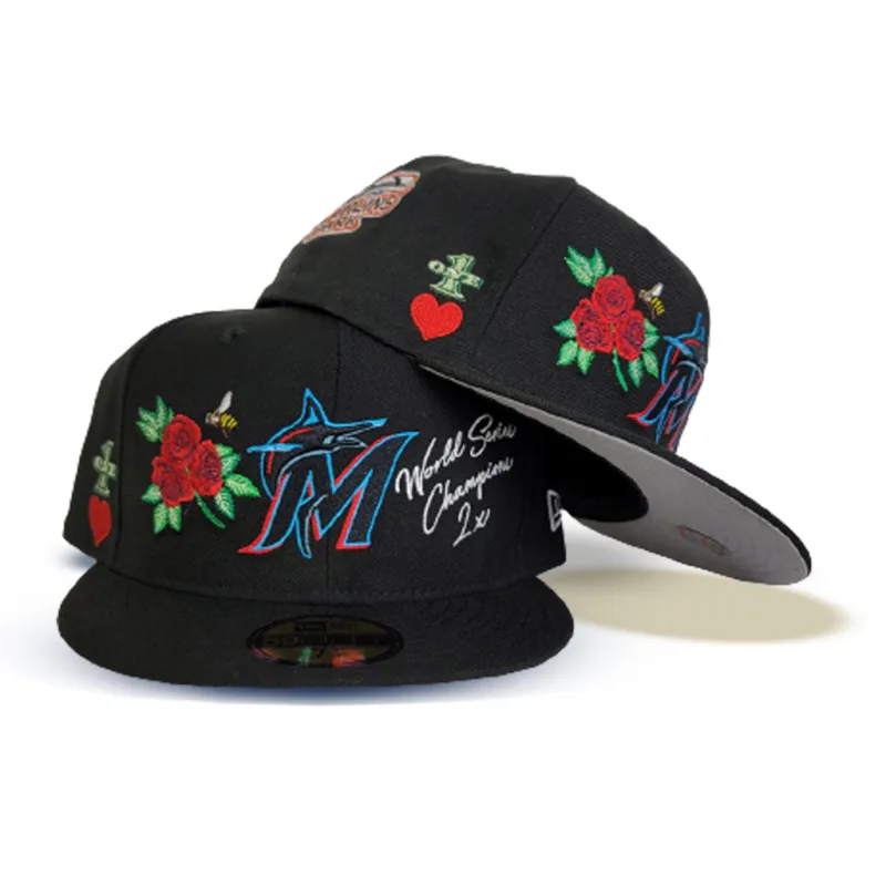 New Era Miami Marlins fitted hat black colorway - Miami Marlins Get a Sleek Black Logo Impressions Fitted from New Era