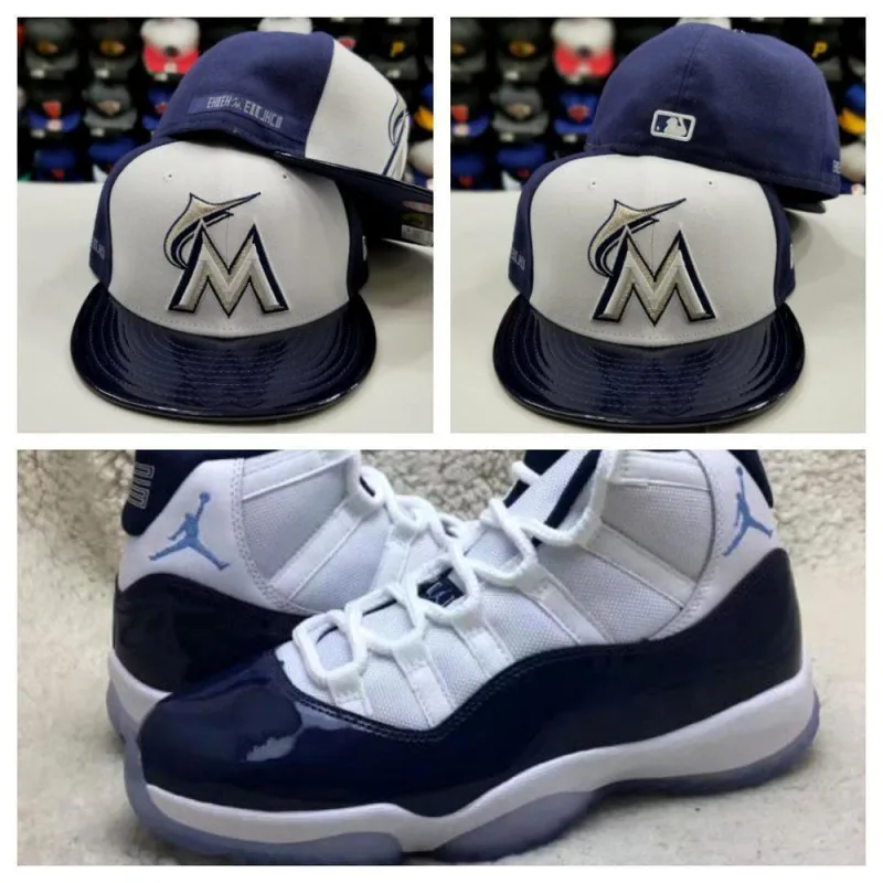New Era Miami Marlins fitted hat navy, midnight navy colorway - New Era Drops Clean Miami Marlins Fitted in Midnight Navy