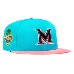 New Era Miami Marlins fitted hat Teal, Magenta colorway - New Era Drops Fresh Miami Marlins Fitted with 2026 Spring Training Patch