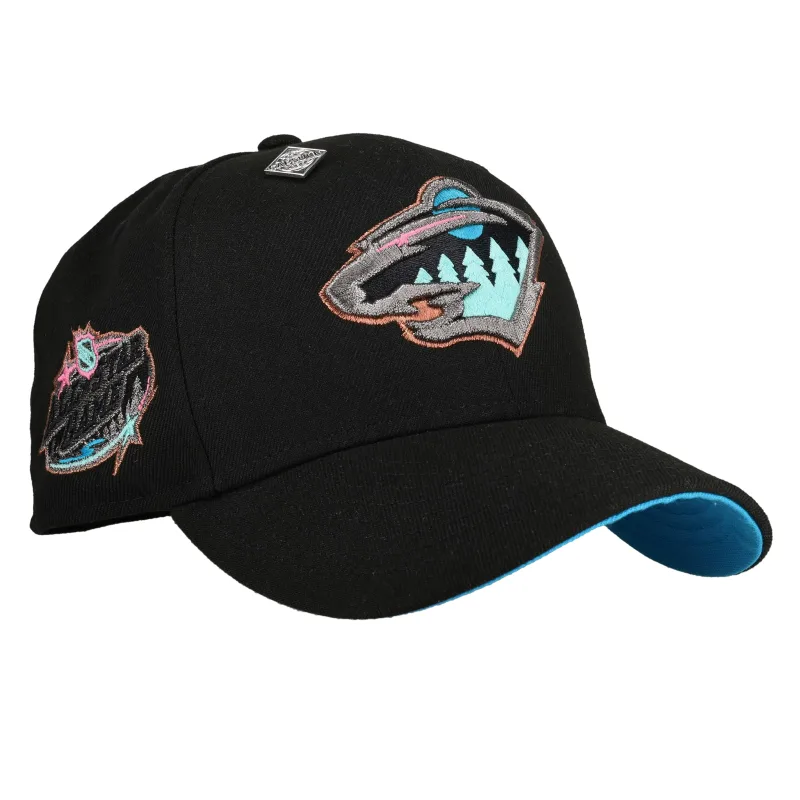 New Era Minnesota Wild fitted hat black, blue colorway - 2004 All-Star Game Fitted: New Era’s Wild Blue Moon Tribute Celebrates Minnesota Hockey History