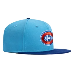 New Era Montreal Canadiens fitted hat Light Blue, Royal colorway - New Era Drops Clean Montreal Canadiens Fitted in Light Blue Colorway