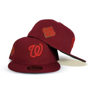 New Era Washington Nationals fitted hat green, burgundy colorway - 2019 World Series Fitted: New Era Drops Burgundy Nationals Championship Tribute