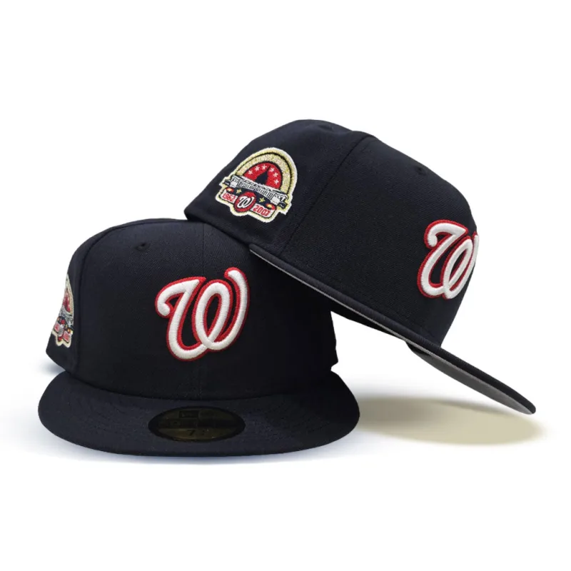 New Era Washington Nationals fitted hat navy, gray, blue colorway - Washington Nationals 35th Anniversary Fitted: New Era Celebrates Franchise Milestone in Navy and Gray