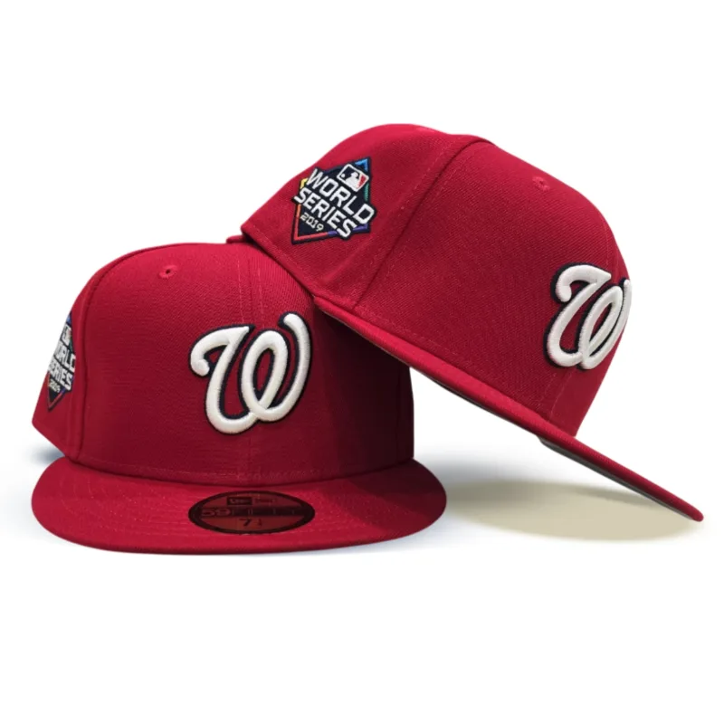 New Era Washington Nationals fitted hat gray, red colorway - 2019 World Series Fitted: New Era Drops Red Nationals Championship Tribute