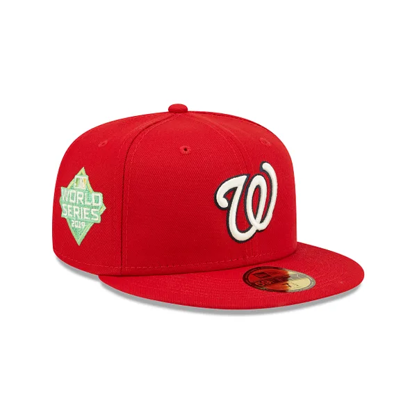 New Era Washington Nationals fitted hat red, green colorway - 2019 World Series Fitted: New Era Drops Nationals Championship Tribute in Bold Red and Green