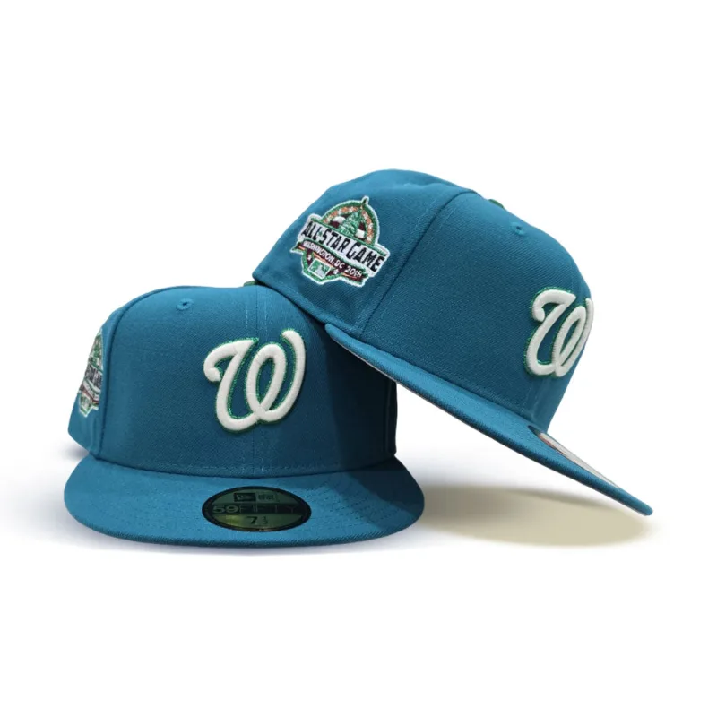 New Era Washington Nationals fitted hat gray, teal colorway - 2018 All-Star Game Fitted: New Era Drops Teal Washington Nationals Commemorative