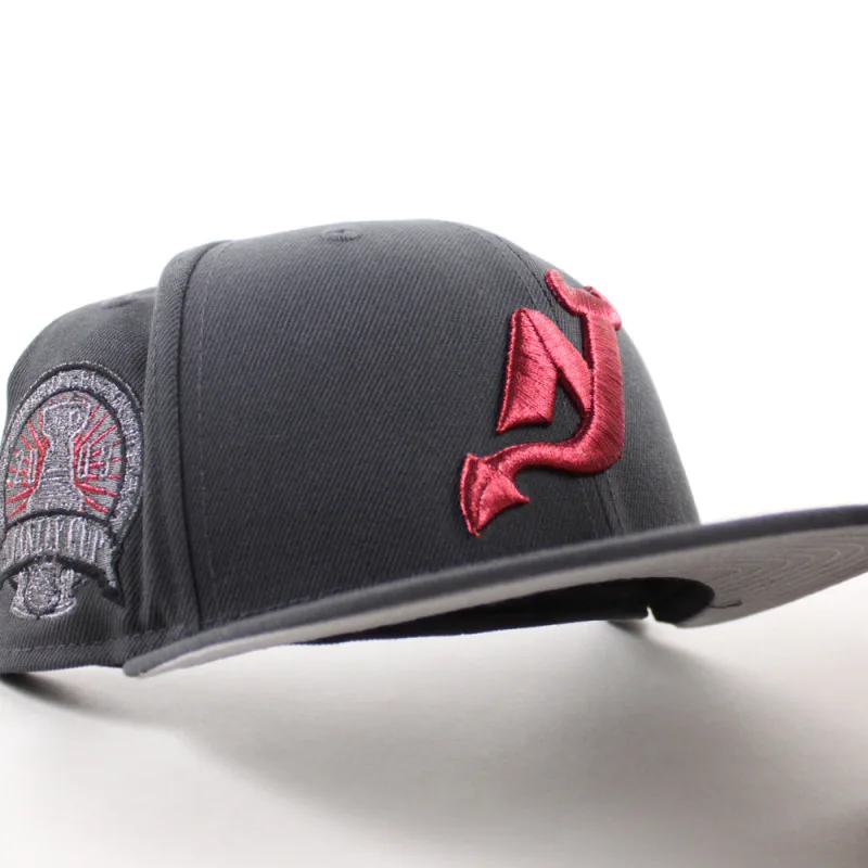 New Era New Jersey Devils fitted hat Graphite Gray Under Brim colorway - New Jersey Devils 2003 Stanley Cup New Era 59Fifty Fitted Hat (Graphite Gray Under Brim)