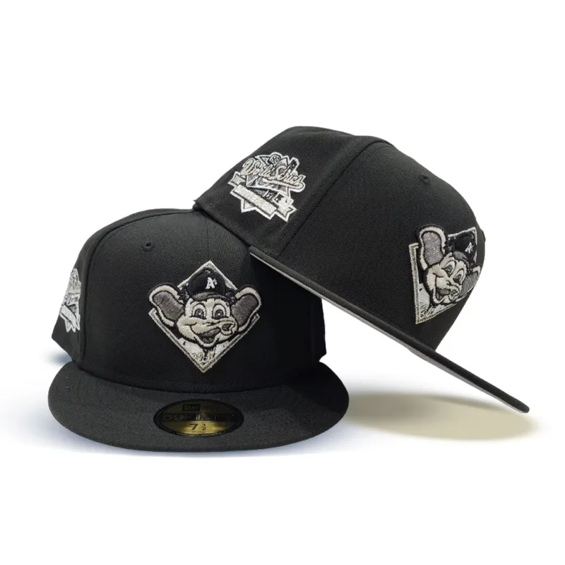 New Era Oakland Athletics fitted hat black, gray colorway - Oakland Athletics Drop Clean Black Fitted with Battle of The Bay Patch