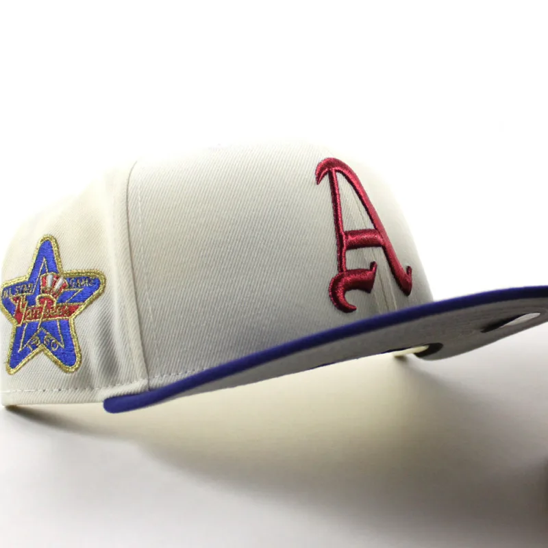 New Era Oakland Athletics fitted hat Chrome White Royal Blue Gray Under Brim colorway - Philadelphia Athletics 1960 All Star Game New Era 59Fifty Fitted Hat (Chrome White Royal Blue Gray Under Brim)