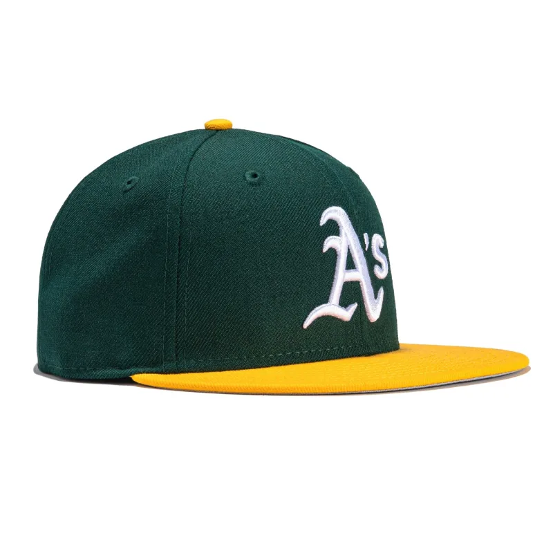 New Era Oakland Athletics fitted hat Green, Gold colorway - New Era Drops Clean Oakland Athletics Fitted in Classic Green and Gold
