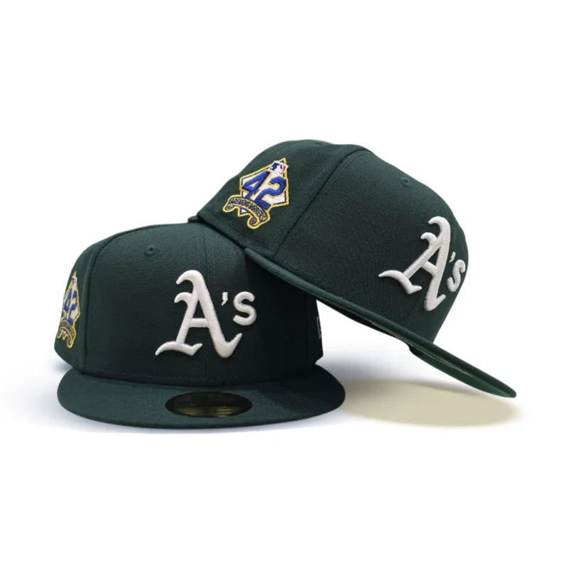New Era Oakland Athletics fitted hat green colorway - Oakland A’s Honor Jackie Robinson with Special Edition Fitted Drop