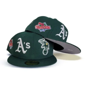 New Era Oakland Athletics fitted hat grey, green colorway - Oakland Athletics Team Patch Fitted Brings Clean Grey and Green Vibes