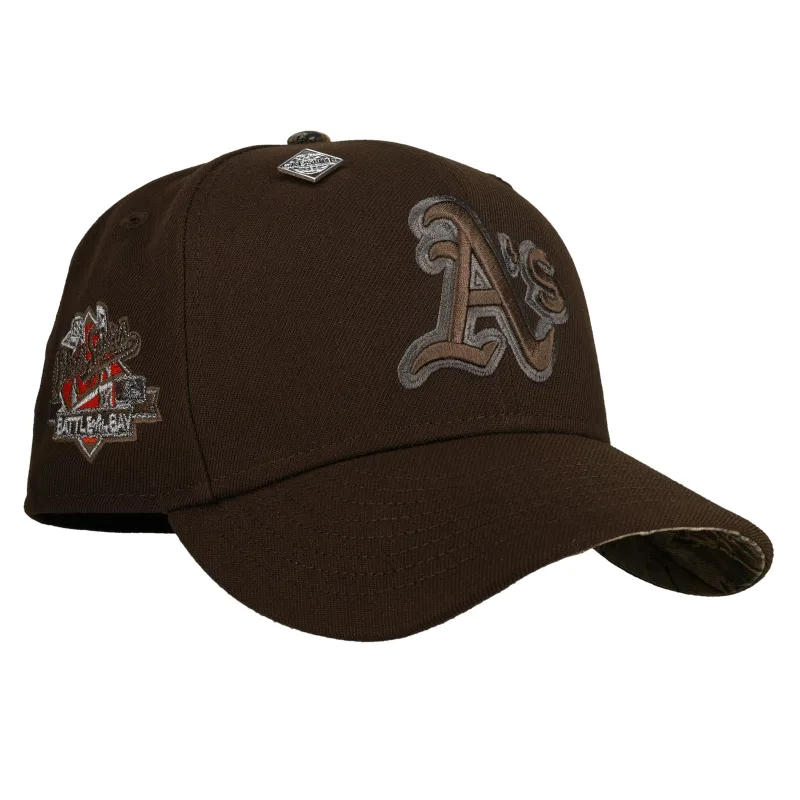 New Era Oakland Athletics fitted hat brown, walnut colorway - 1989 World Series Fitted: New Era’s Oakland Athletics Championship Tribute in Walnut Realtree