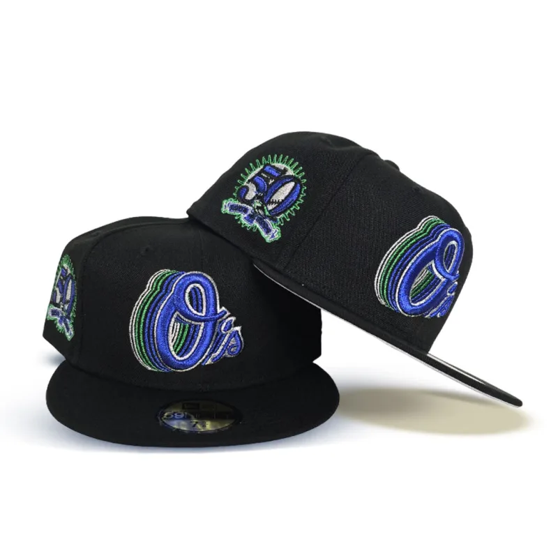 New Era Baltimore Orioles fitted hat black, gray colorway - Iron Man Anniversary Fitted: New Era’s Black Orioles 50th Tribute to Baseball’s Greatest Streak