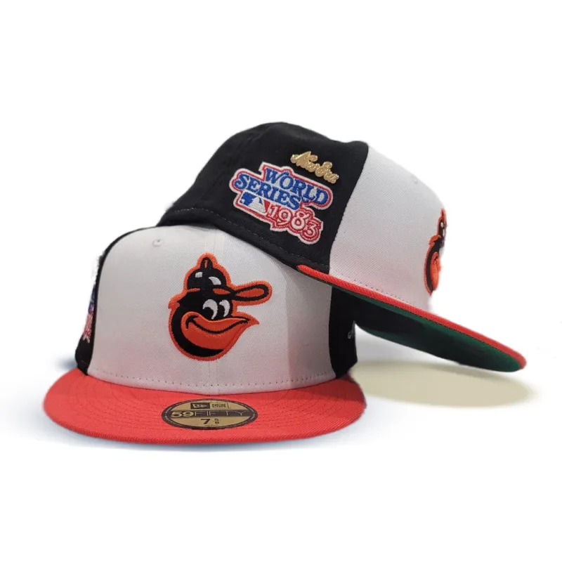 New Era Baltimore Orioles fitted hat navy, blue, green colorway - 1983 World Series Fitted: New Era’s Green Bottom Orioles Championship Tribute