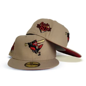 New Era Baltimore Orioles fitted hat red, orange, tan colorway - Iron Man Legacy Fitted: New Era Honors Cal Ripken Jr.’s Consecutive Games Streak