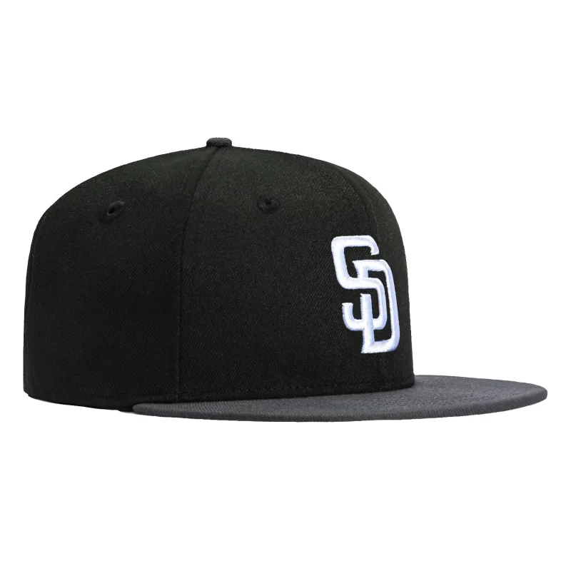 New Era San Diego Padres fitted hat Black, Graphite colorway - New Era Drops Clean Padres Fitted in Black and Graphite