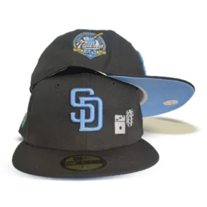 New Era San Diego Padres fitted hat black, blue colorway - Padres 40th Anniversary Fitted: New Era Drops Icy Blue Dice Collection Tribute