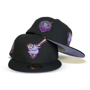 New Era San Diego Padres fitted hat black colorway - 40th Anniversary Fitted: New Era Celebrates Padres History with Lavender Bottom Drop