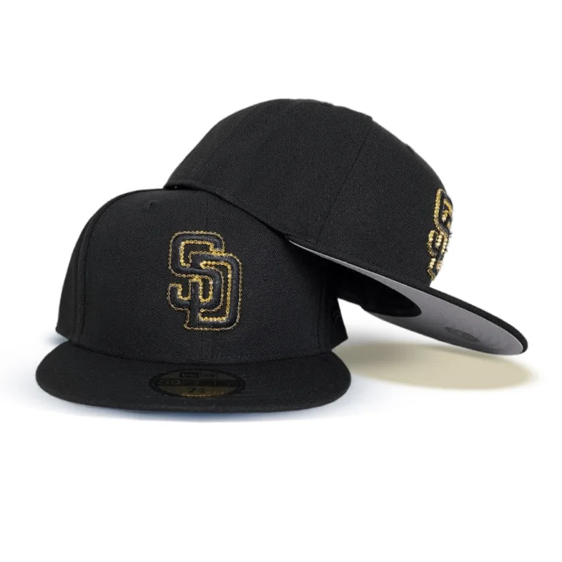 New Era San Diego Padres fitted hat black colorway - Padres Fitted Gets the Bling Treatment with Swarovski Crystals