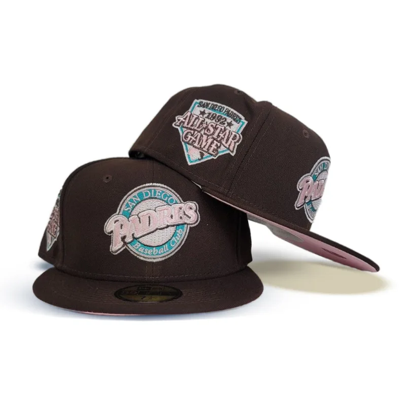 New Era San Diego Padres fitted hat pink, brown colorway - 1992 All-Star Game Fitted: New Era’s Brown and Pink Padres Tribute Drops at Exclusive Fitted