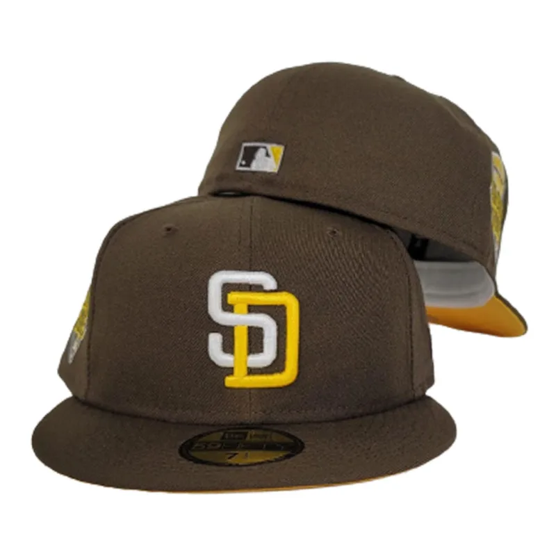 New Era San Diego Padres fitted hat yellow, brown colorway - 1992 All-Star Game Fitted: New Era Drops Brown Padres Tribute with Yellow Bottom
