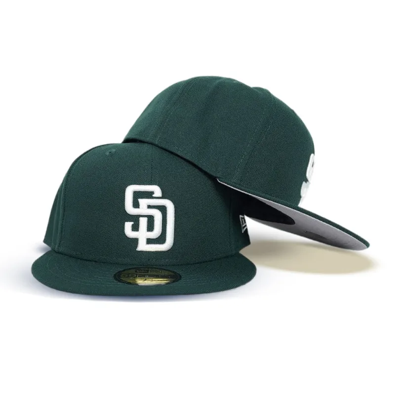New Era San Diego Padres fitted hat gray, green colorway - Padres Fitted Gets Military-Inspired Makeover with Dark Green Colorway