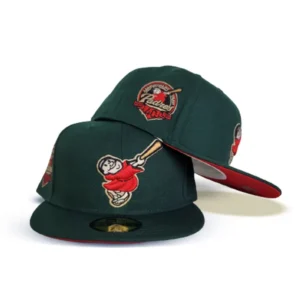 New Era San Diego Padres fitted hat red, green colorway - Padres 40th Anniversary Fitted: New Era Celebrates Four Decades in the Gaslamp Quarter