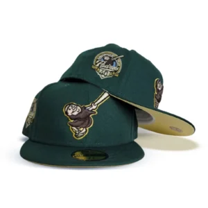 New Era San Diego Padres fitted hat green, yellow colorway - Padres 40th Anniversary Fitted: New Era’s Dark Green Tribute to San Diego Baseball History