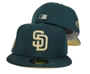 New Era San Diego Padres fitted hat green, yellow colorway - Golden Anniversary Fitted: New Era Celebrates Padres 50th Season