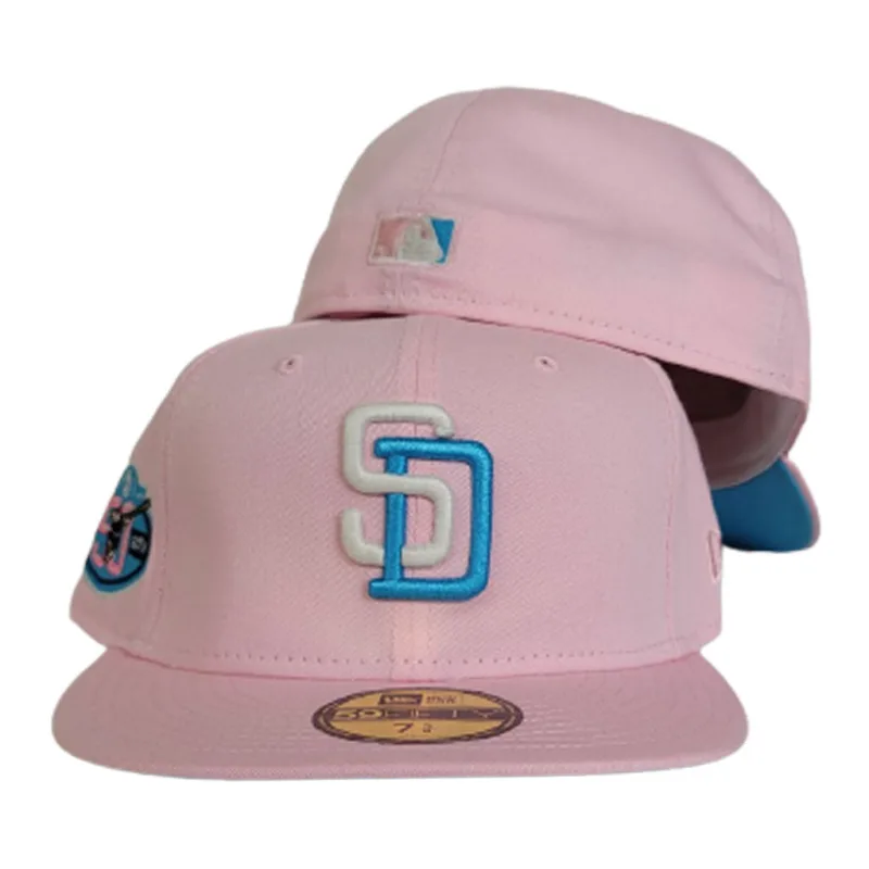 New Era San Diego Padres fitted hat blue, pink colorway - Golden Anniversary Fitted: New Era Drops Glow-In-The-Dark Padres 50th Celebration