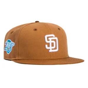 New Era San Diego Padres fitted hat Khaki, Khaki colorway - 1998 World Series Fitted: New Era’s Toasted Peanut Padres Championship Tribute