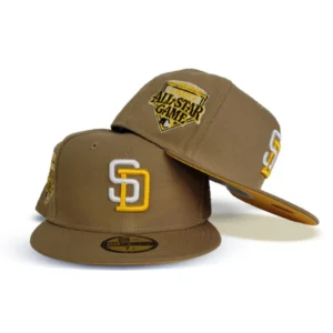 New Era San Diego Padres fitted hat yellow colorway - 1992 All-Star Game Fitted: New Era Drops Khaki Padres Tribute with Yellow Bottom