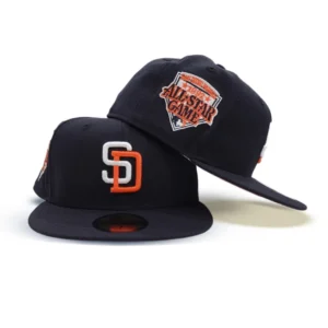 New Era San Diego Padres fitted hat navy, blue, orange colorway - 1992 All-Star Fitted: New Era Drops Navy Padres Tribute with Orange Bottom