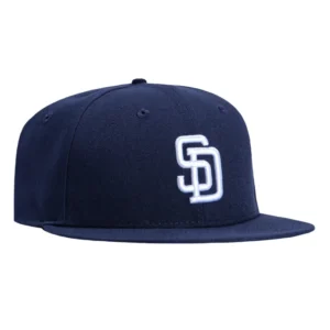 New Era San Diego Padres fitted hat Navy, White colorway - New Era Drops Clean San Diego Padres Fitted in Classic Navy and White