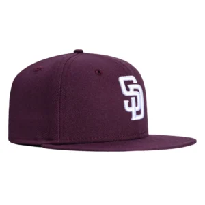 New Era San Diego Padres fitted hat Plum, White colorway - New Era Drops Clean San Diego Padres Fitted in Plum and White