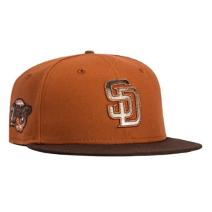New Era San Diego Padres fitted hat Khaki, Brown colorway - 1998 World Series Fitted: New Era Drops Sepia Padres Championship Tribute