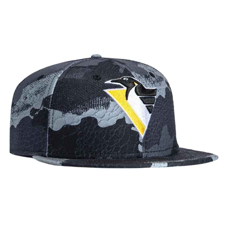 New Era Pittsburgh Penguins fitted hat Black colorway - New Era Drops Clean Pittsburgh Penguins Fitted with Camo Skin Design