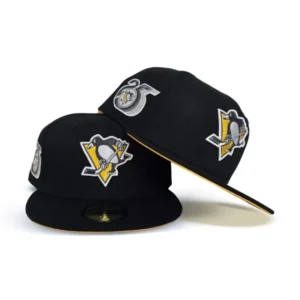 New Era Pittsburgh Penguins fitted hat black, yellow colorway - 25th Anniversary Fitted: New Era Drops Black Pittsburgh Penguins Commemorative 59FIFTY