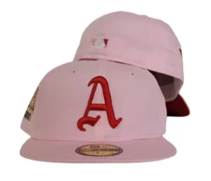 New Era Oakland Athletics fitted hat red, pink colorway - 1929 World Series Fitted: New Era’s Pink Philadelphia Athletics Championship Tribute