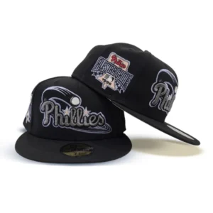 New Era Philadelphia Phillies fitted hat black colorway - 1996 All-Star Fitted: New Era’s Black Phillies Side Patch Celebrates Philly’s Midsummer Classic