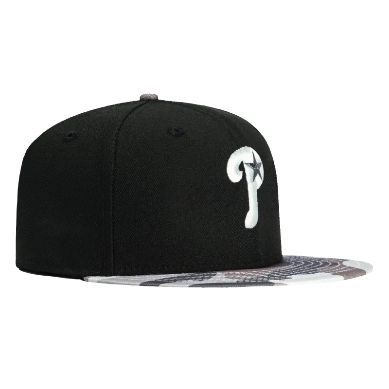 New Era Philadelphia Phillies fitted hat Black, Camo colorway - New Era Surveillance Pack Phillies Fitted Brings Military Vibes to Philly