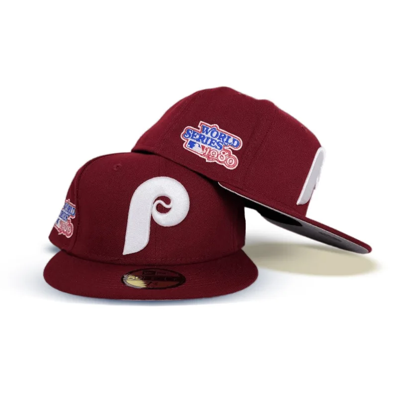 New Era Philadelphia Phillies fitted hat gray, burgundy colorway - 1980 World Series Fitted: New Era Drops Burgundy Phillies Championship Tribute